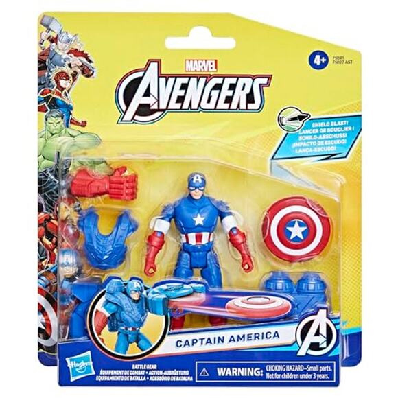 Hasbro Marvel Avengers Epic Hero Series Battle Gear 4 Captain America NWT - Picture 4 of 5